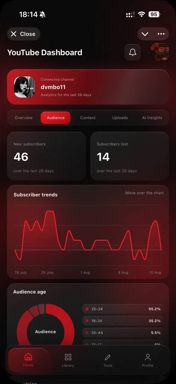 YOUTUBE DASHBOARD